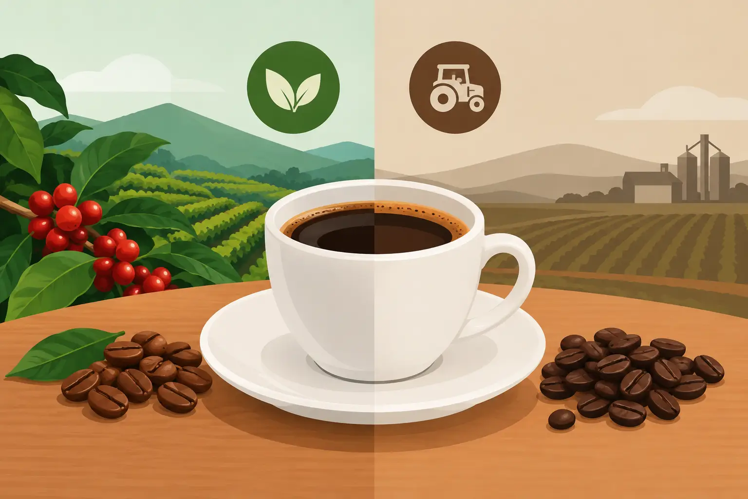 Café orgânico convencional: o que muda na xícara